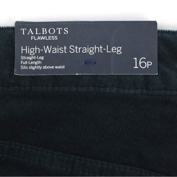 Talbots Corduroy Jeans Womens 16P Flawless High Waist Straight Leg Slimming Blue - Picture 4 of 10